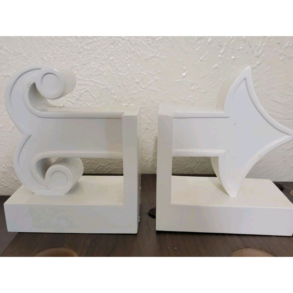Jonathan Adler Happy Chic White Arrow Bookends